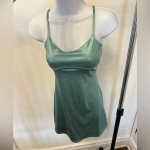 Altar’d State Spaghetti Strap Sleek Green Satiny Slip Bodycon Dress NWOT